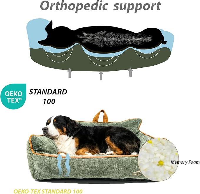 Orthopedic Dog Bed with Memory Foam, Washable Plush Pet Bed - Image 4
