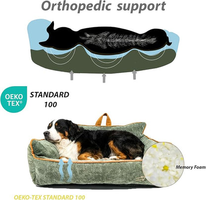 Orthopedic Dog Bed with Memory Foam, Washable Plush Pet Bed - Image 4