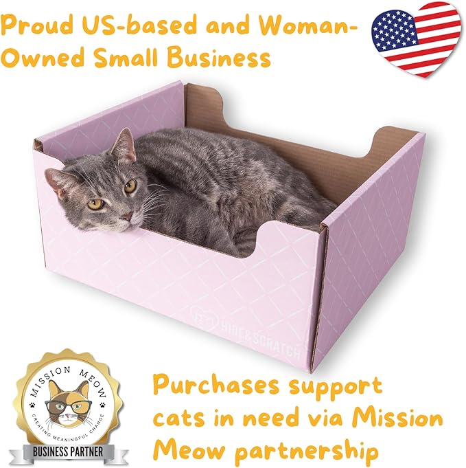 Hide & Scratch Cardboard Cat Scratcher Box & Bed - Image 4