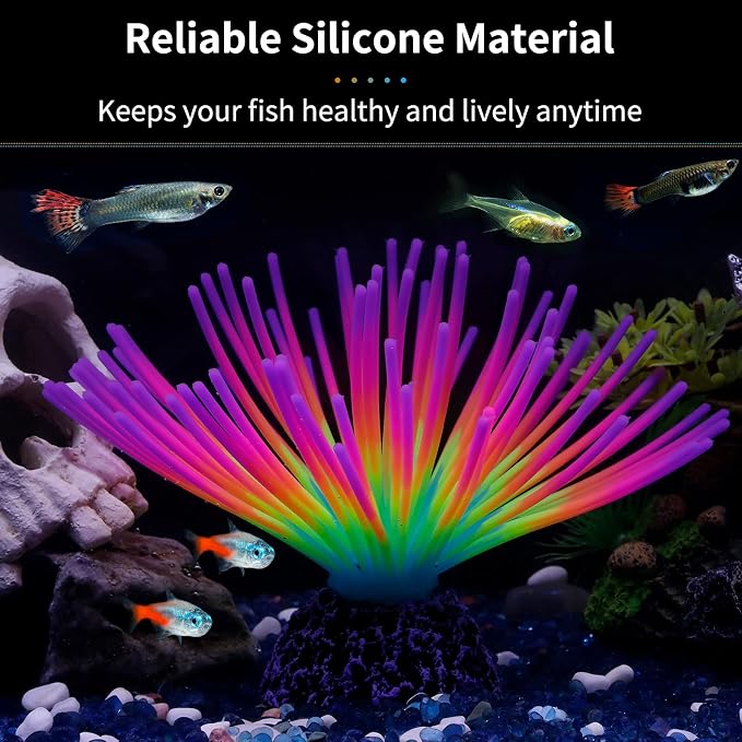 Uniclife Aquarium Imitative Rainbow Sea Urchin Ball Artificial Silicone Ornament - Image 5