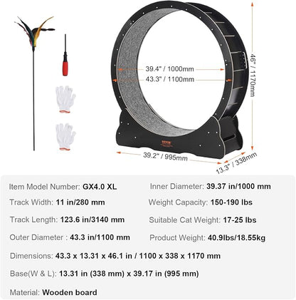 VEVOR Cat Exercise Wheel, 43.3" Large Cat Treadmill - Image 7