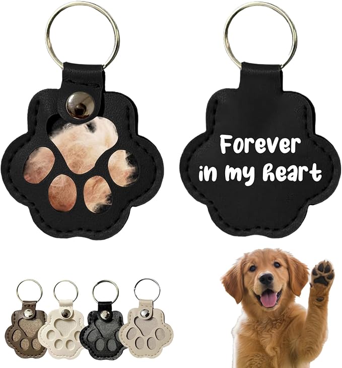 Personalized Dog Hair Keychain Pet Fur Keepsake Pet Memorial Cute Storage by Unknown