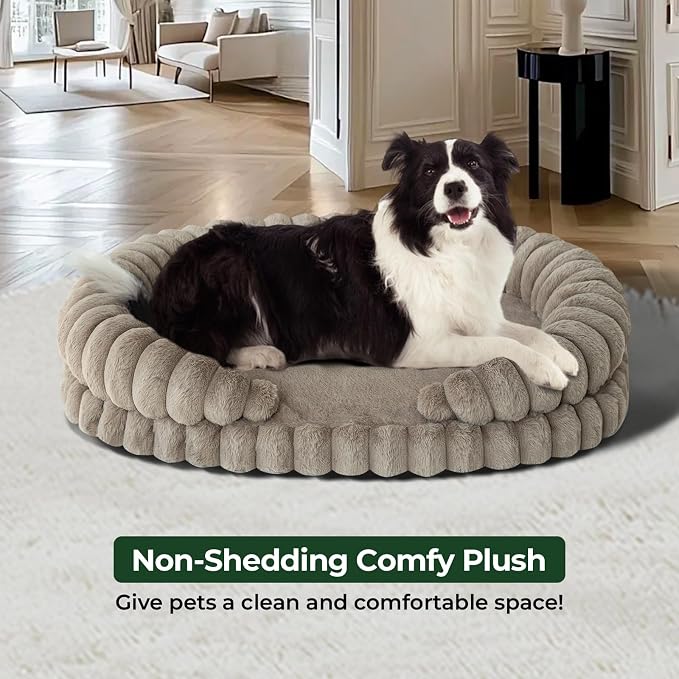 BALANCE Calming Dog Bed for Large Sized Dogs, 36 Inches Oval Washable Pet Bed - Image 3