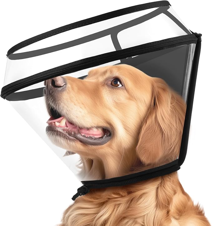 Dog Cone Collar for After Surgery, Transparent Dog Cones Alternative for Small by BONTHEE