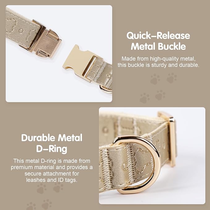 TDTOK Stylish Leather Dog Collar, Comfortable Soft PU Leather Dog Collars - Image 4