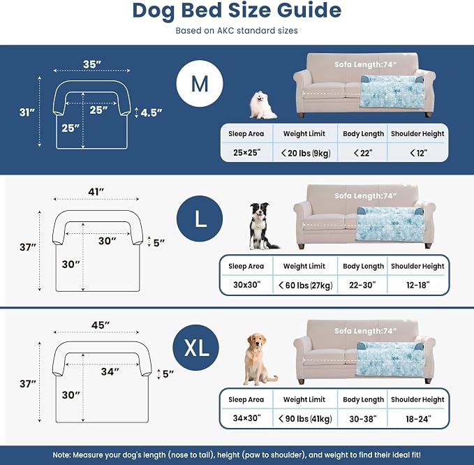 Calming Dog Couch Bed for Medium Dogs/Cats, 35 x 31 inch Waterproof Removable - Image 2