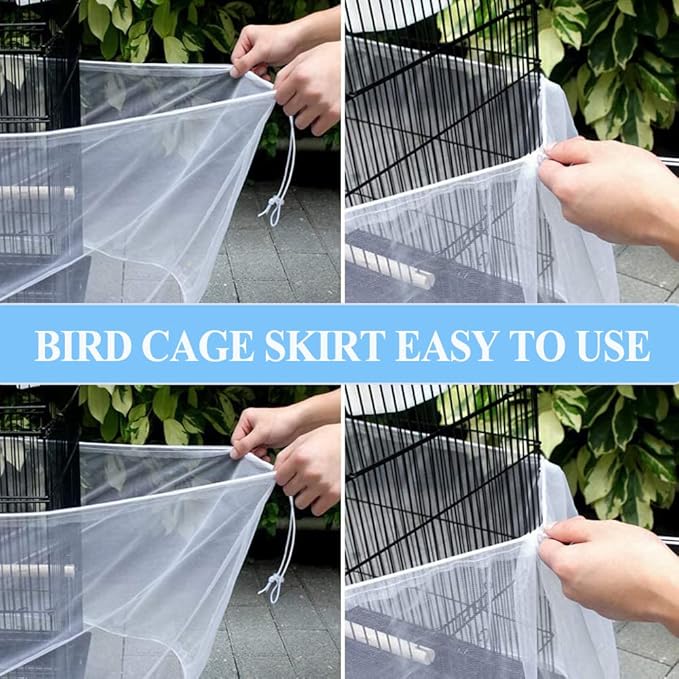 ASOCEA Extra Large Bird Cage Seed Catcher Guard Universal Birdcage Cover Nylon - Image 5