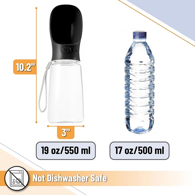 Mr. Pen- Dog Water Bottle, 19 oz, Portable Dog Water Bottle Dispenser, Not - Image 3