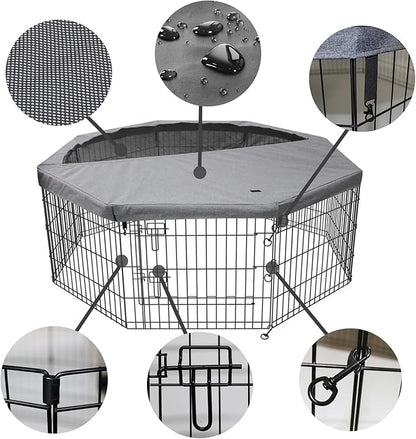 PETIME Foldable Metal Dog Exercise Pen/Pet Puppy Playpen Kennels Yard Fence - Image 2