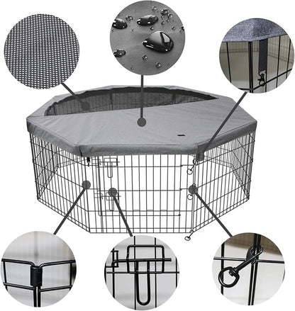 PETIME Foldable Metal Dog Exercise Pen/Pet Puppy Playpen Kennels Yard Fence - Image 2