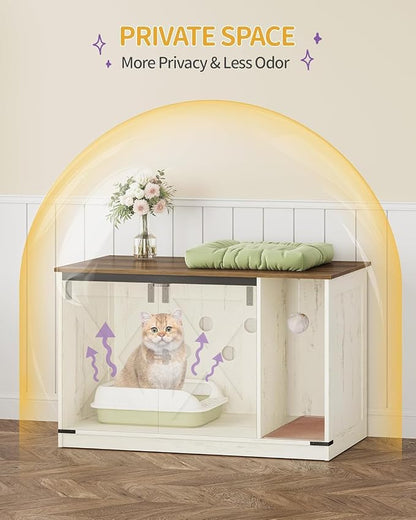 Cat Litter Box Enclosure, Hidden Litter Box Cabinet Furniture - Image 5