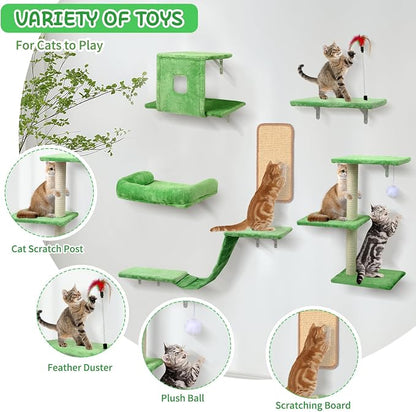 Cat Wall Shelves, 6 in 1 Cat Wall Furniture Set - Image 4