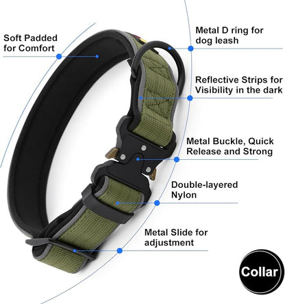 Plutus Pet Tactical Dog Collar, Reflective, Adjustable Heavy Duty Dog Collar - Image 3