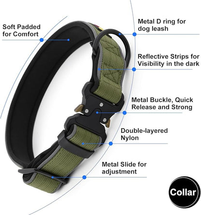 Plutus Pet Tactical Dog Collar, Reflective, Adjustable Heavy Duty Dog Collar - Image 3