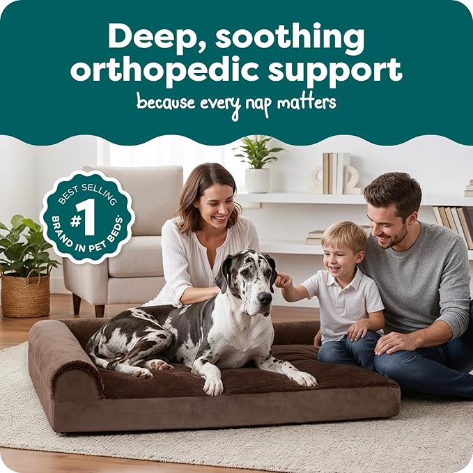 Furhaven Orthopedic Dog Bed for Large Dogs w/ Removable Bolsters & Washable - Image 2