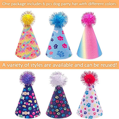 6pcs/Pack Dog Birthday Hat Party Hats Supplies - Image 2