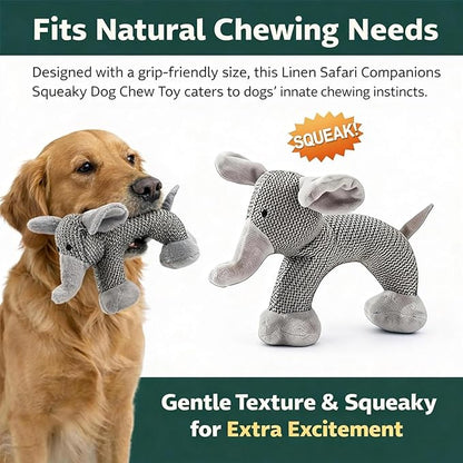 Linen Safari Companions, Squeaky Dog Chew Animals, - Image 2