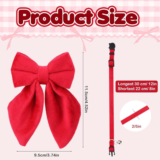 2Pcs Cat Collars for Girl Cats Breakaway Pink Cat Collar - Image 2