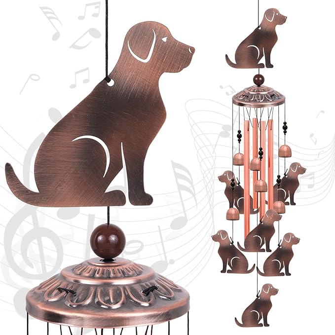 Outdoor Dog Wind Chimes, Gifts for Mom & Grandma & Family, Music Wind Catcher by Solawindchime