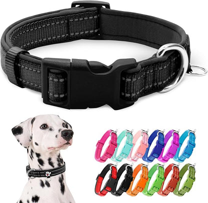 azuza Reflective Dog Collar, Soft Neoprene Padded Pet Collar by azuza