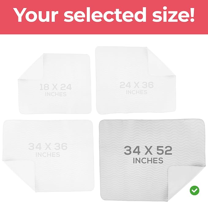 Utopia Bedding Washable Underpads 34" x 52", Waterproof Reusable Heavy - Image 4