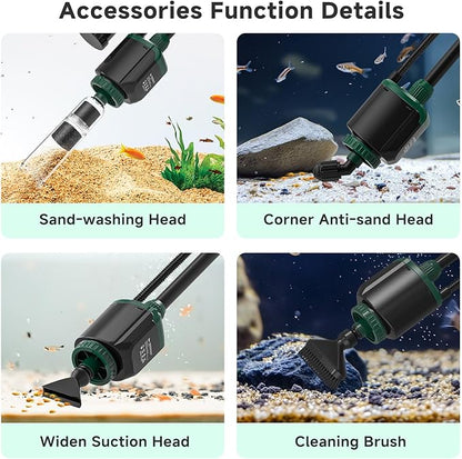 AQQA Fish Tank Cleaner, 34W 600GPH DC Gravel Vacuum - Image 4