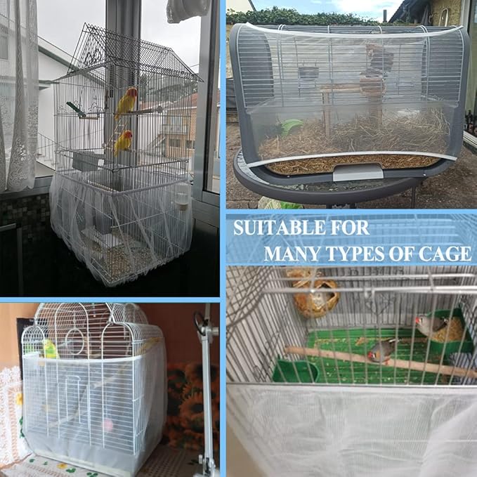 ASOCEA Extra Large Bird Cage Seed Catcher Guard Universal Birdcage Cover Nylon - Image 6