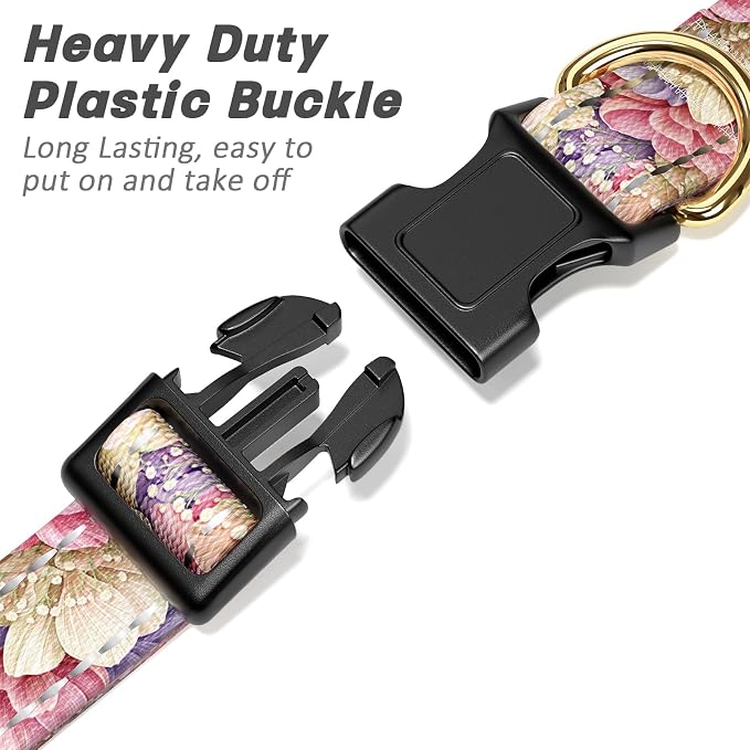 Reflective Dog Collar for Extra Small Dogs, Cute Flower Theme Adjustable - Image 4