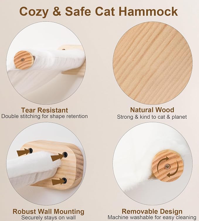 Cat Wall Hammock Set of 3, Wall Shelves - Image 4