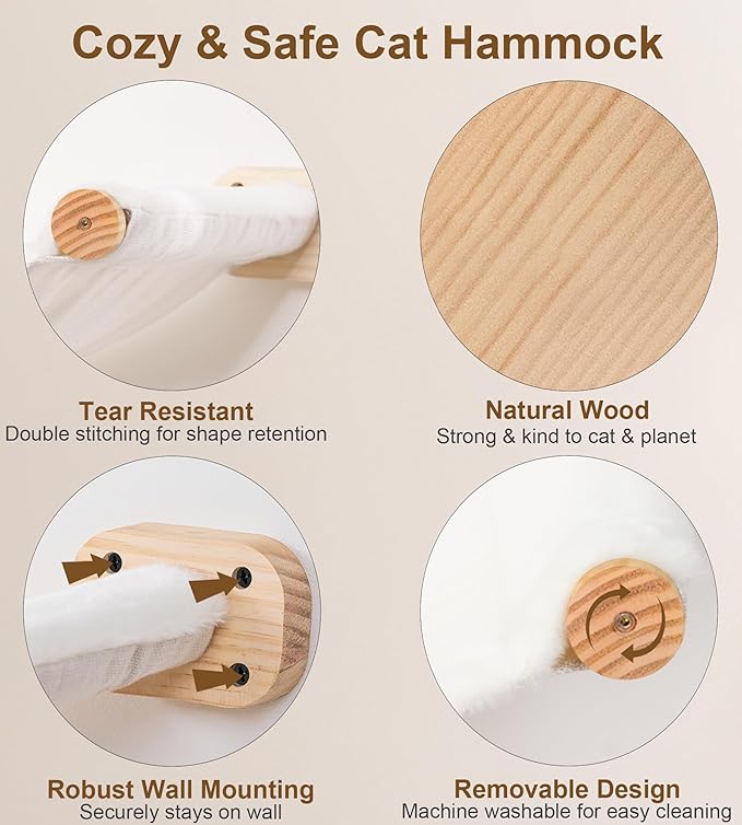 Cat Stairs Hammock Set of 3 – Cat Wall Shelves - Image 5