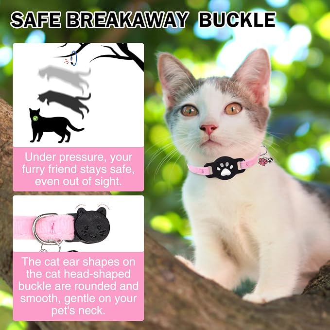 Airtag Cat Collar Breakaway, Cute GPS Cat Tracker Collars - Image 4