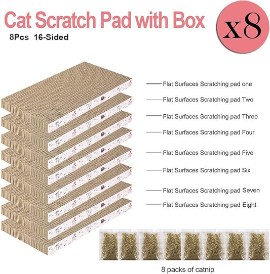 8 Packs in 1 Cat Scratch Pad, Cat Scratcher Cardboard, Reversible, Durable - Image 2