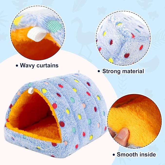 2 Pack Bird Nest House, Hanging Hammock Fluffy Parrots Bird Bed - Image 3