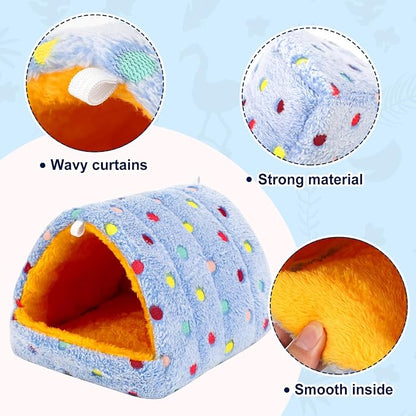 2 Pack Bird Nest House, Hanging Hammock Fluffy Parrots Bird Bed - Image 3