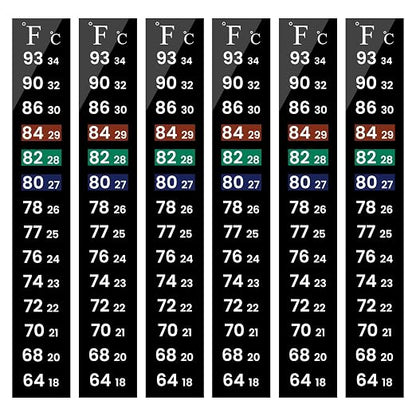 AQUANEAT 6 PCS Aquarium Thermometer Strips, Fish Tank Thermometer Sticker by Aquaneat