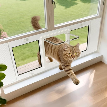 Cat Door for Window, Fits 31"-36" Width Windows, Quick-Fit Pet Door Window by Unknown