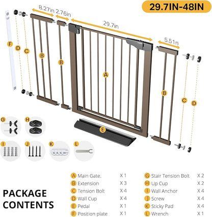 Cumbor 29.7-48" Baby Gate for Stairs, Mom's Choice Awards Winner-Dog Gate for - Image 9