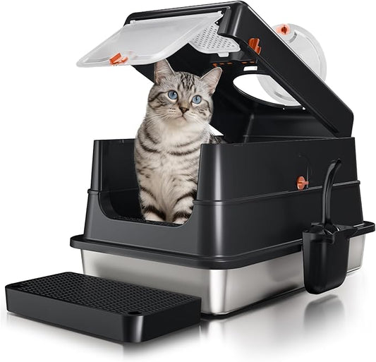 Stainless Steel Cat Litter Box by FusblomOfficial