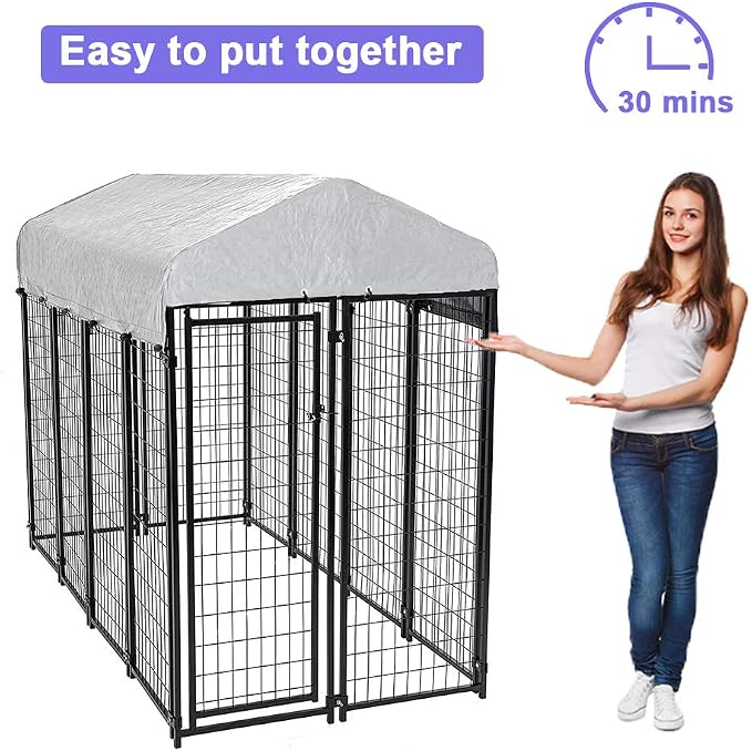BestPet 8 x 4 x 6 Ft Dog Kennel Outdoor Dog Pen Playpen House Heavy Duty Dog - Image 6