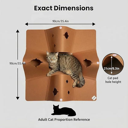 Interactive Cat Tunnel Mat for Indoor Cats, 4-Way Felt Cat Cave - Image 3