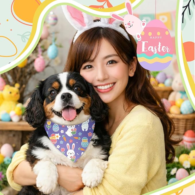 Weewooday 50 Pcs Easter Dog Bandanas Bulk - Image 6