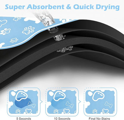 Dog Cat Mat for Food and Water, Rapid Absorbent Pet Feeding Mat, Bone Shaped - Image 2