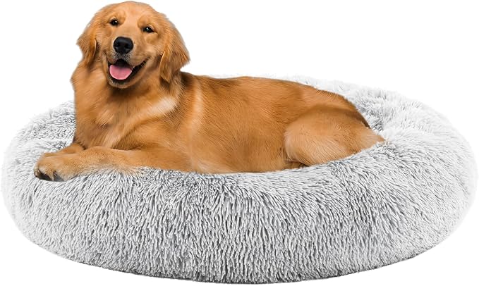 Sweetcrispy Donut Dog Bed, XL Large Round Calming Cat Bed by Sweetcrispy
