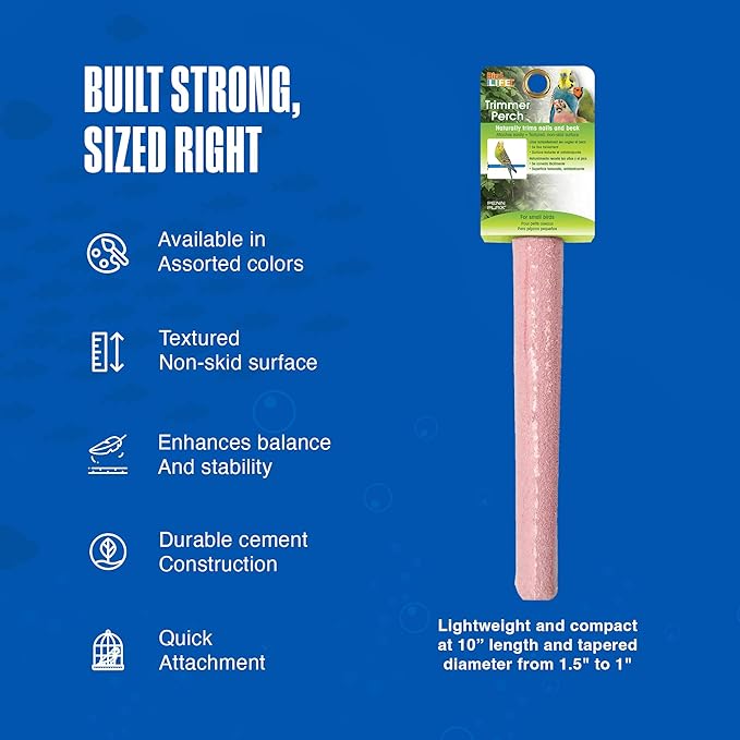 Penn-Plax Bird-Life Cement Trimmer-Perch, Naturally Trims Nails & Beak - Image 4