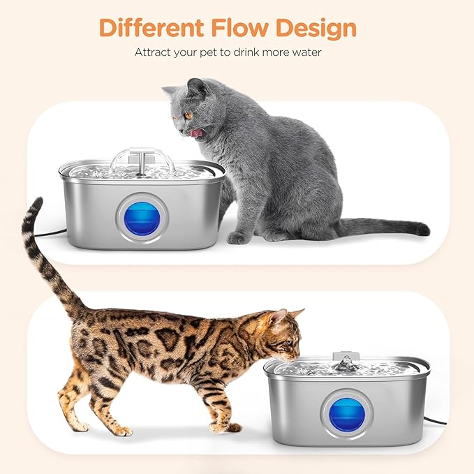 Cat Water Fountain Stainless Steel: 108oz/3.2L Automatic Pet Water Fountain Dog - Image 3