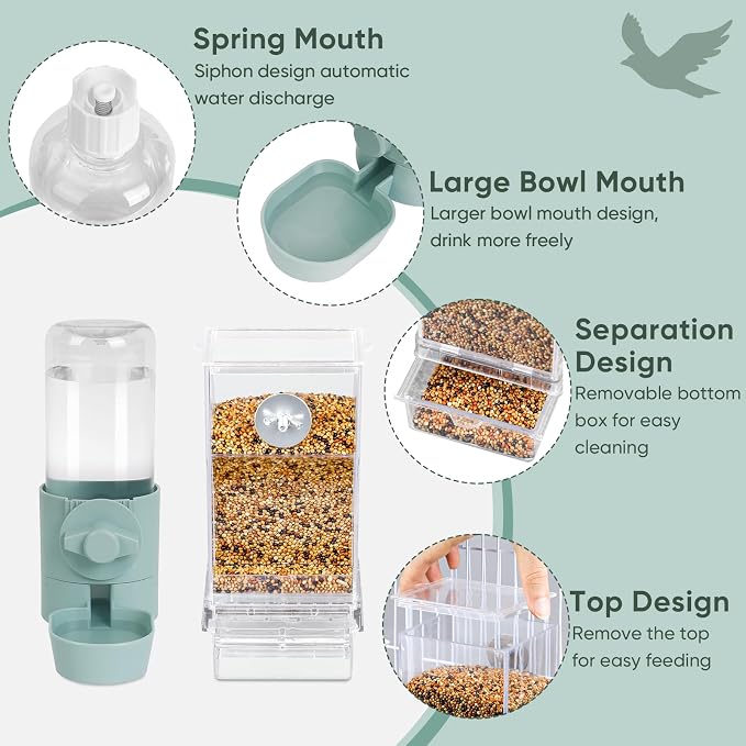 No Mess Bird Feeder Water Dispenser Set, Bird Feeder - Image 4