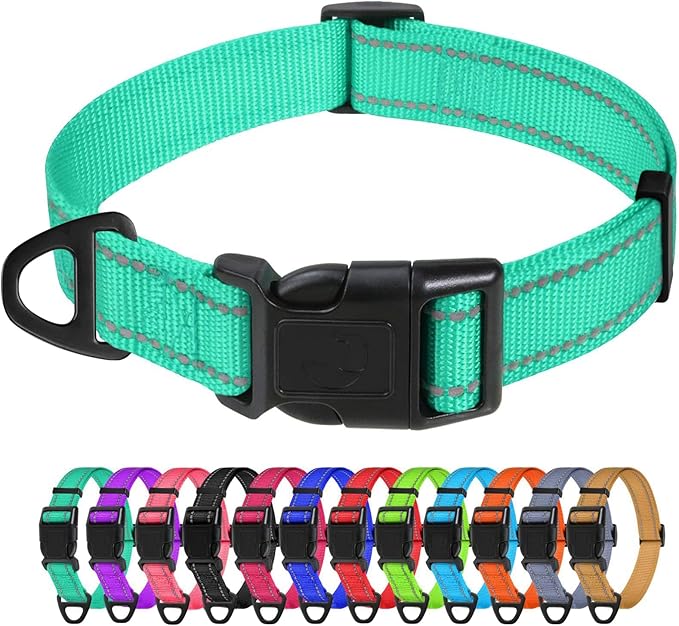 TagME Reflective Nylon Dog Collars, Adjustable Classic Pet Collar by TagME
