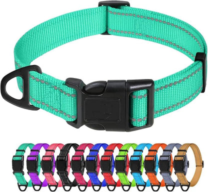 TagME Reflective Nylon Dog Collars, Adjustable Classic Pet Collar by TagME