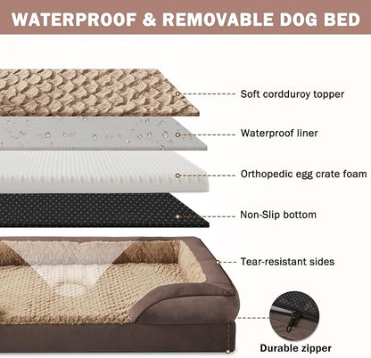 INVENHO Orthopedic Dog Bed for Large Dogs, Washable Waterproof, Egg-Crate Foam - Image 4