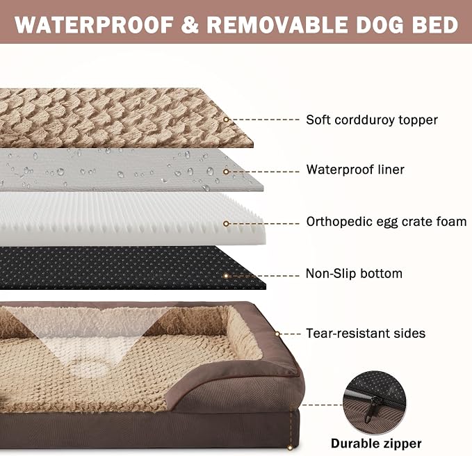 INVENHO Orthopedic Medium Dog Dogs, Egg-Crate Foam Dog Couch - Image 4
